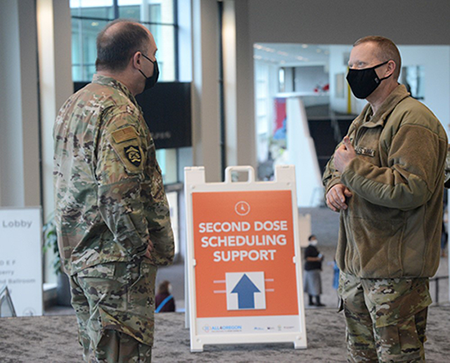 Maj.Gen. Michael Stencel, meets with OR Army National Guard Col John Maddox Feb2021